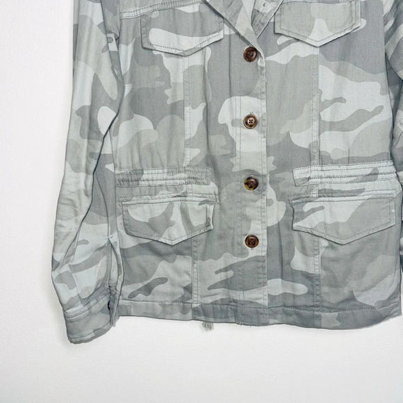 Maurices 100% Cotton Green Camo Cinched Waist Military Jacket Medium Women’s - Picture 5 of 12